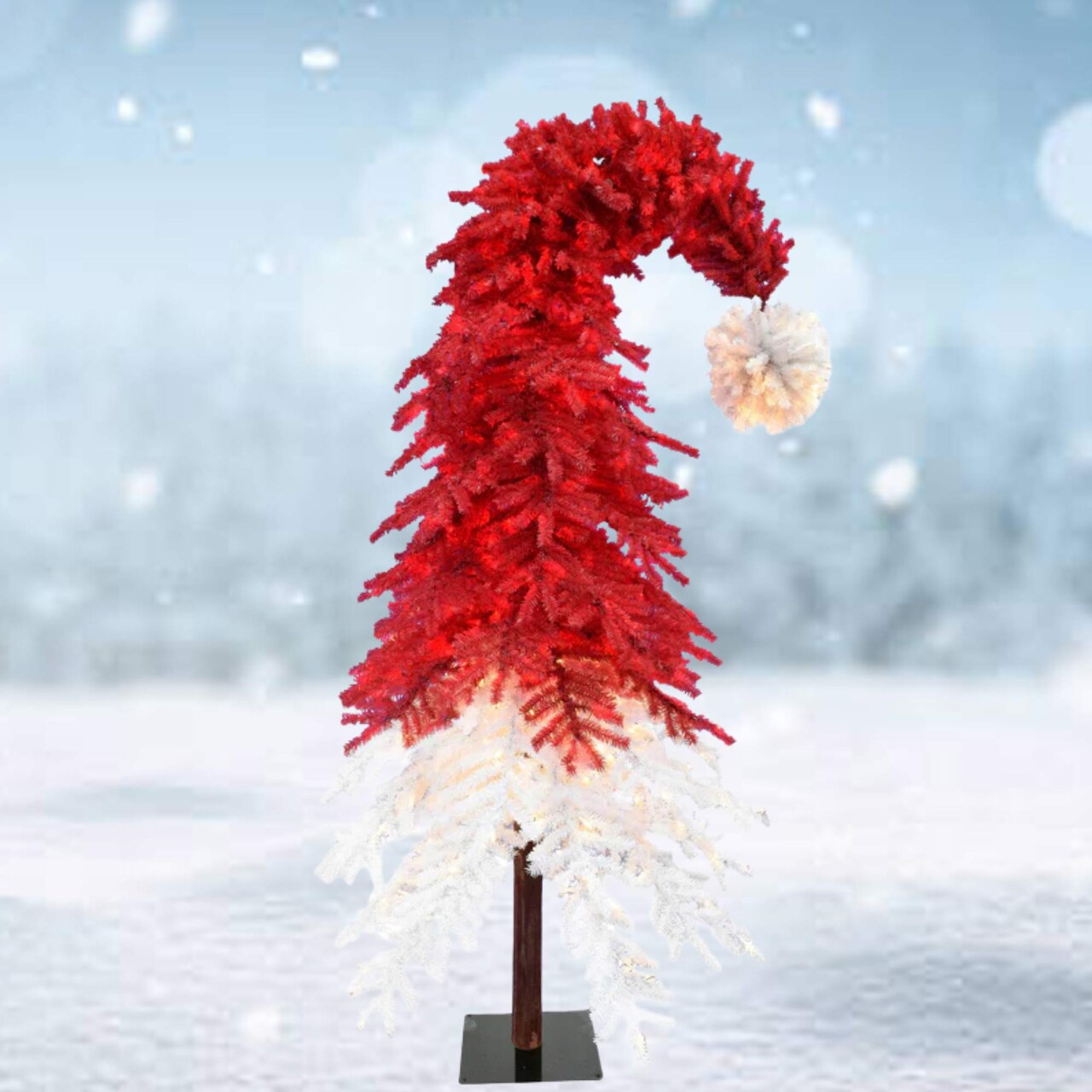 Premium Two Tone Red and White Christmas Tree 9ft with 1992 Lifelike Tips and Metal Stand